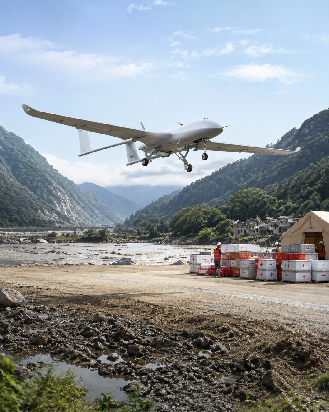 Aerosys AT-G190 hybrid VTOL platform prepared for field work