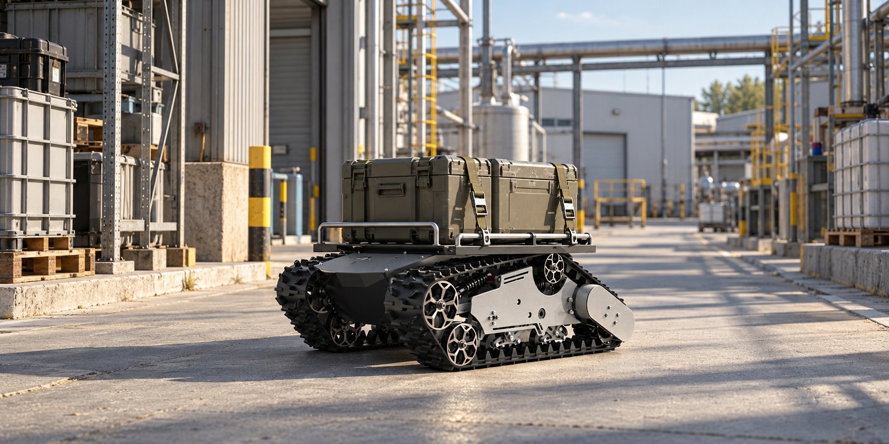 Chassis de robô terrestre para transporte de materiais
